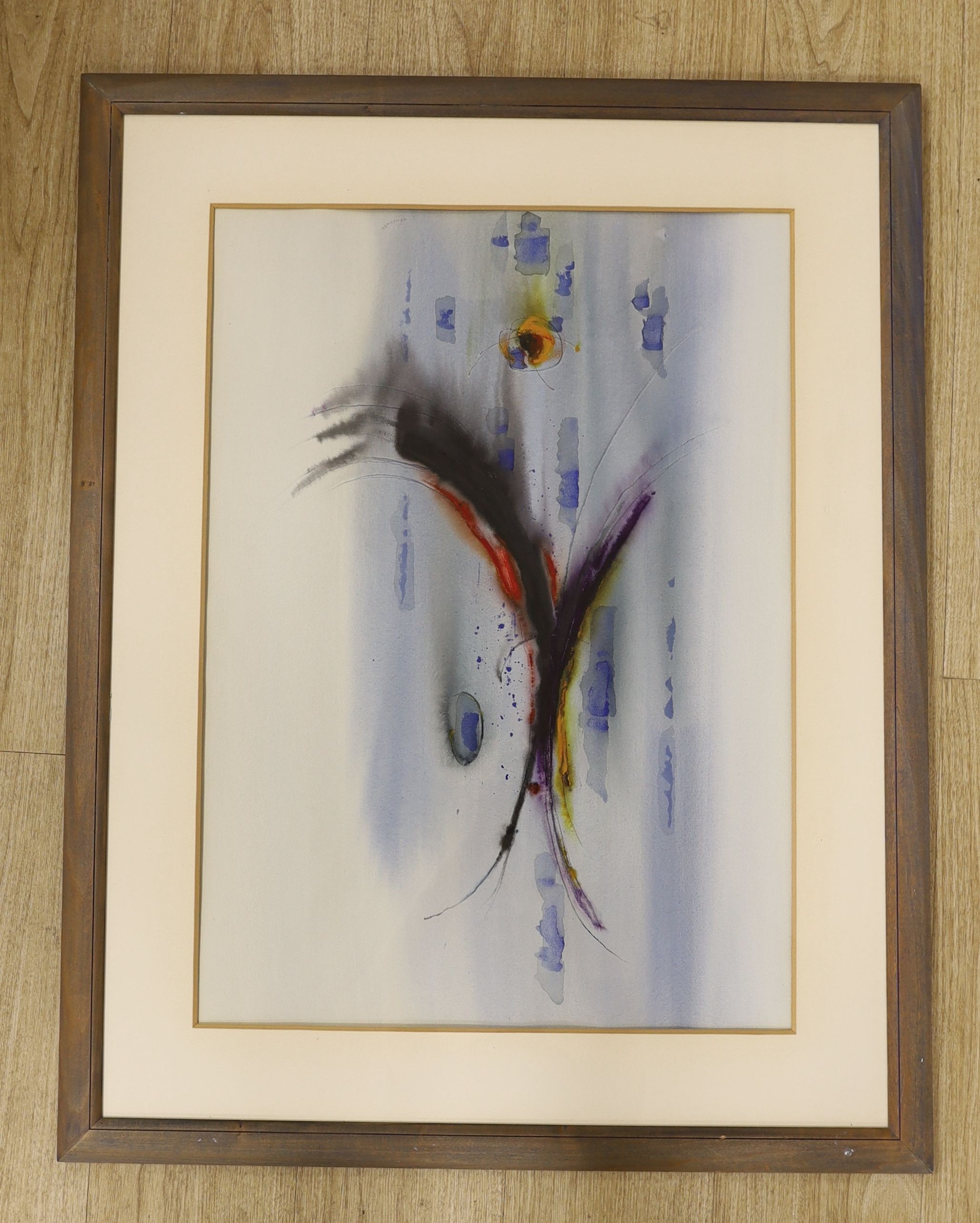 William John Bertram Newcombe (Canadian 1907-1969), watercolour, 'Space Movement', signed and inscribed verso and dated '64, 71 x 51cm